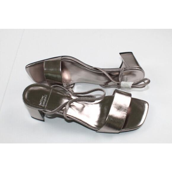 Jeffery Campbell Shoes Adapt Block Heel Sandals Pewter Women 9.5 New Dressy - Picture 3 of 9
